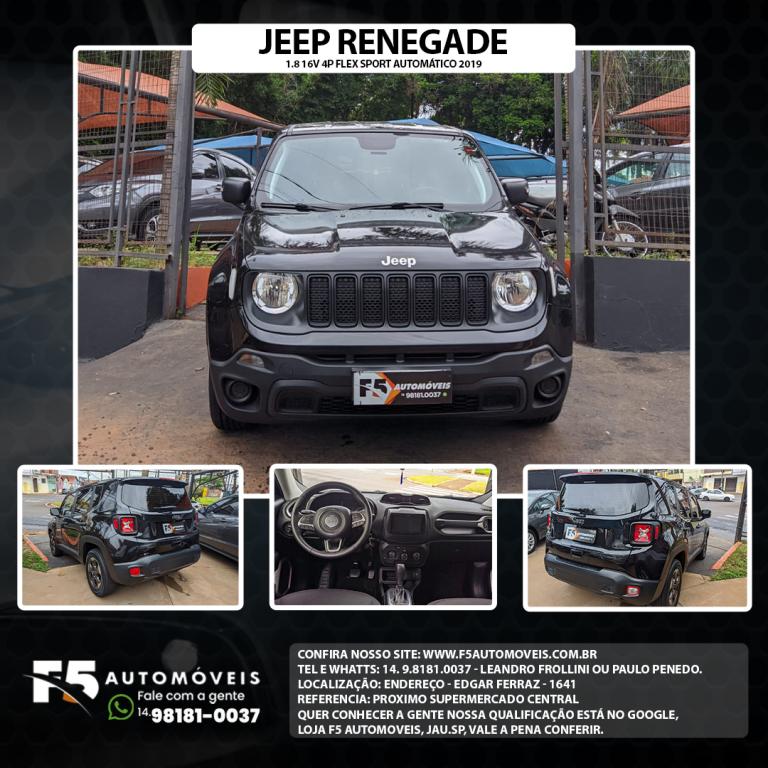 Jeep renegade 1.8 16v 4p Flex Sport Automático 2019